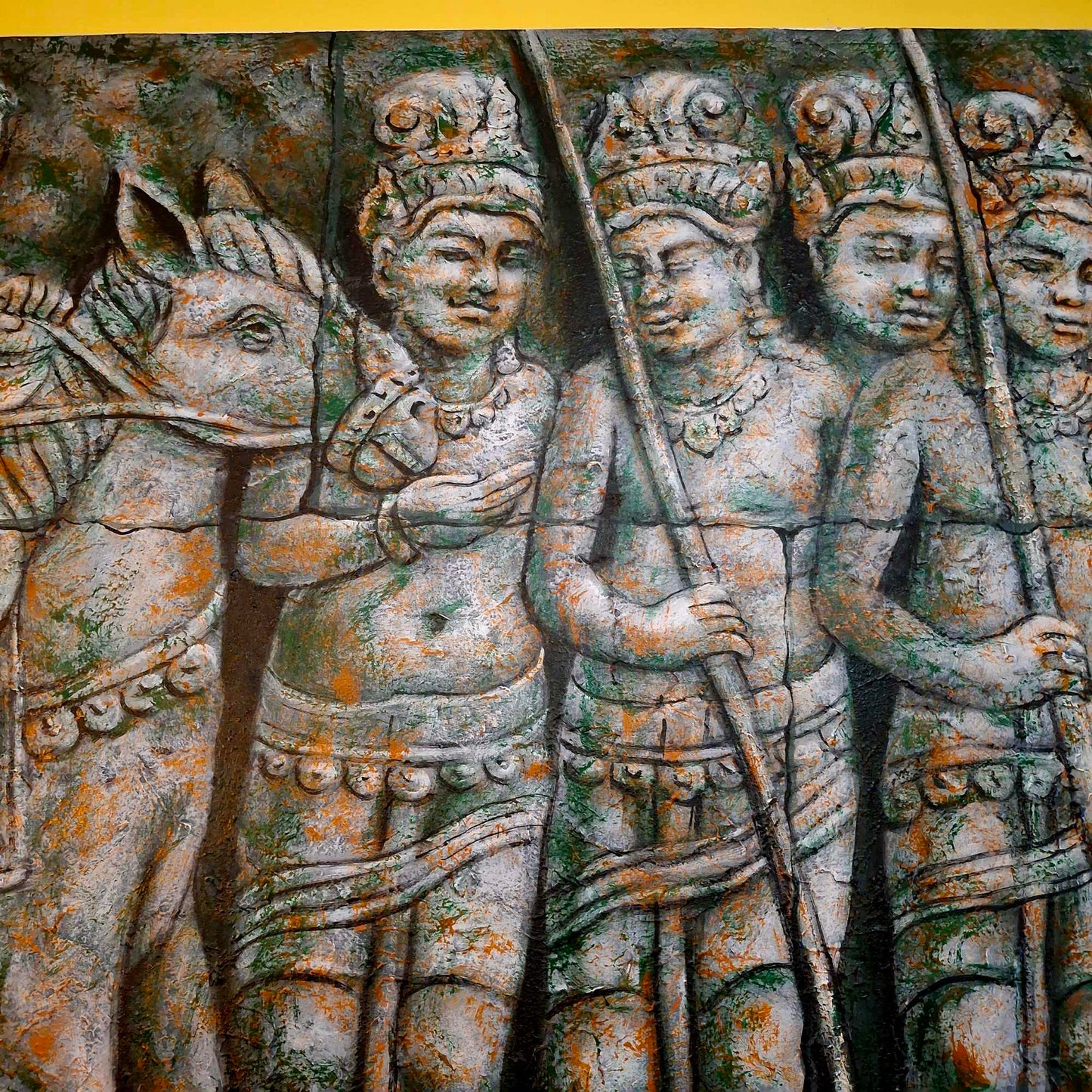 Quadro etnico acrilico su tela Angkor wat