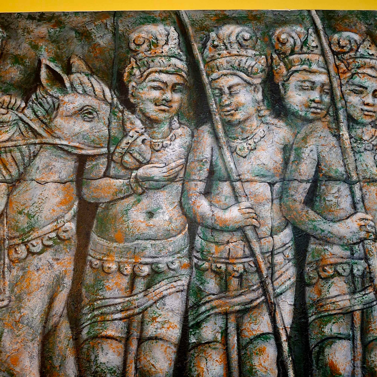 Quadro etnico acrilico su tela Angkor wat