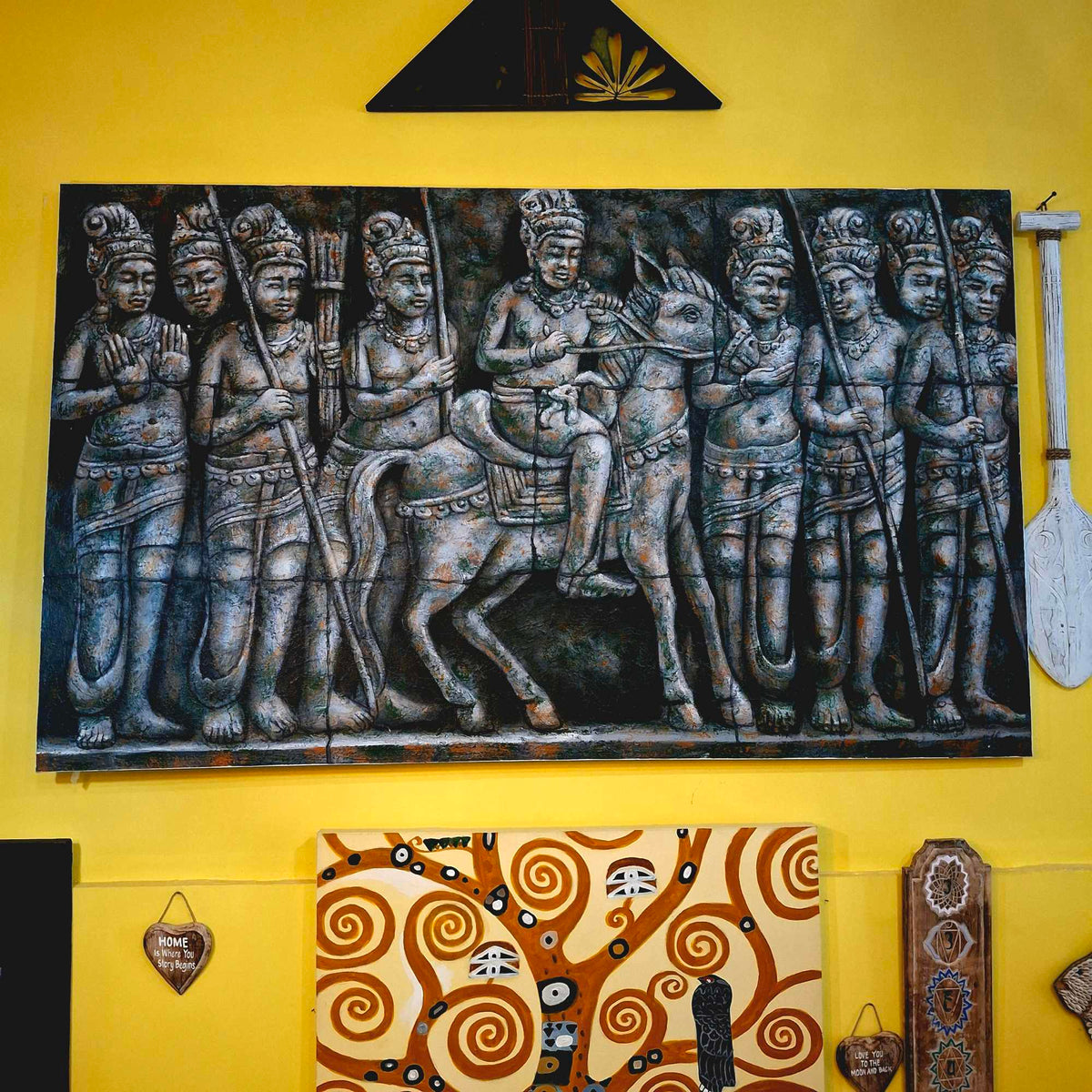 Quadro etnico acrilico su tela Angkor wat