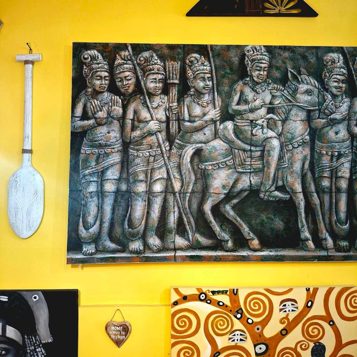 Quadro etnico acrilico su tela Angkor wat
