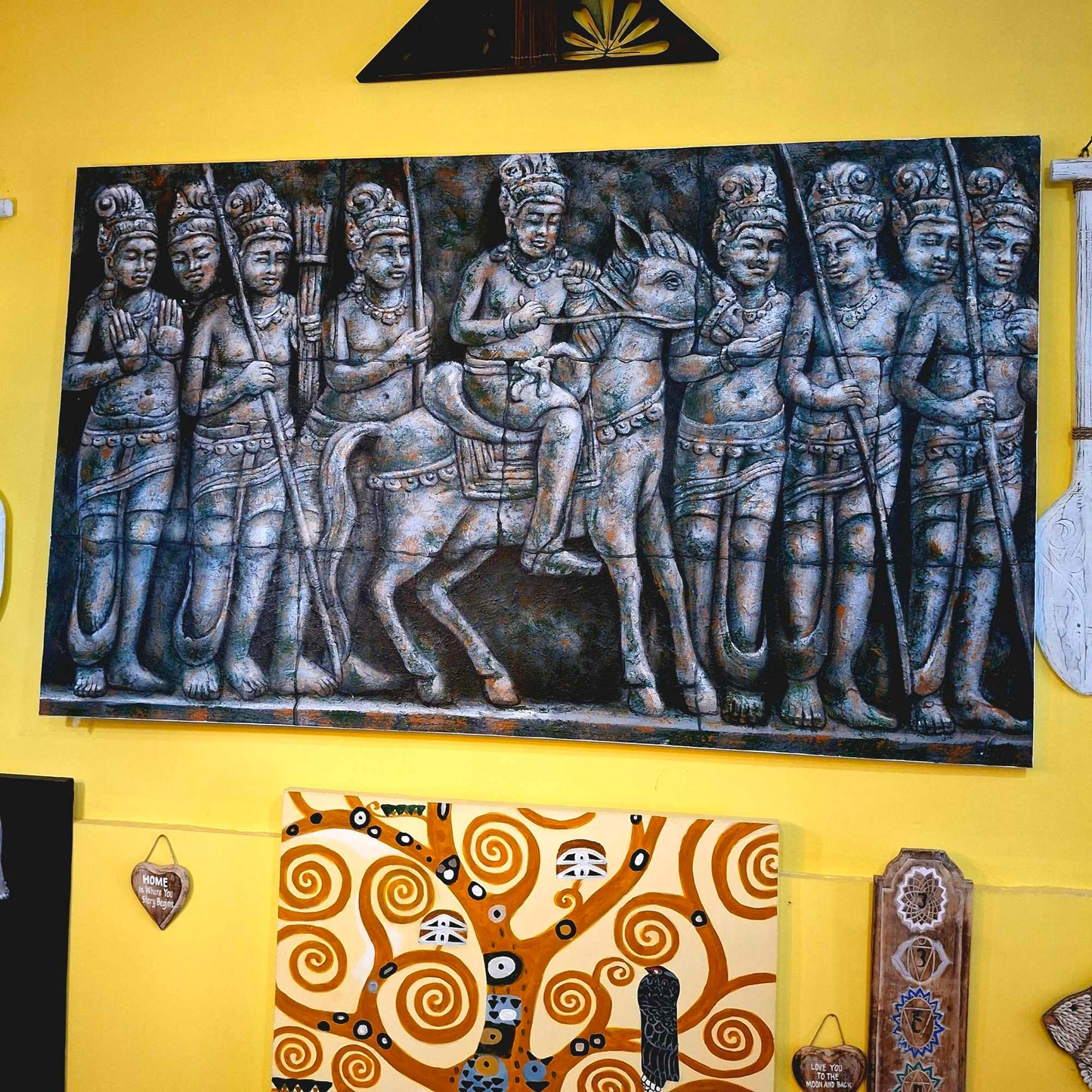 Quadro etnico acrilico su tela Angkor wat