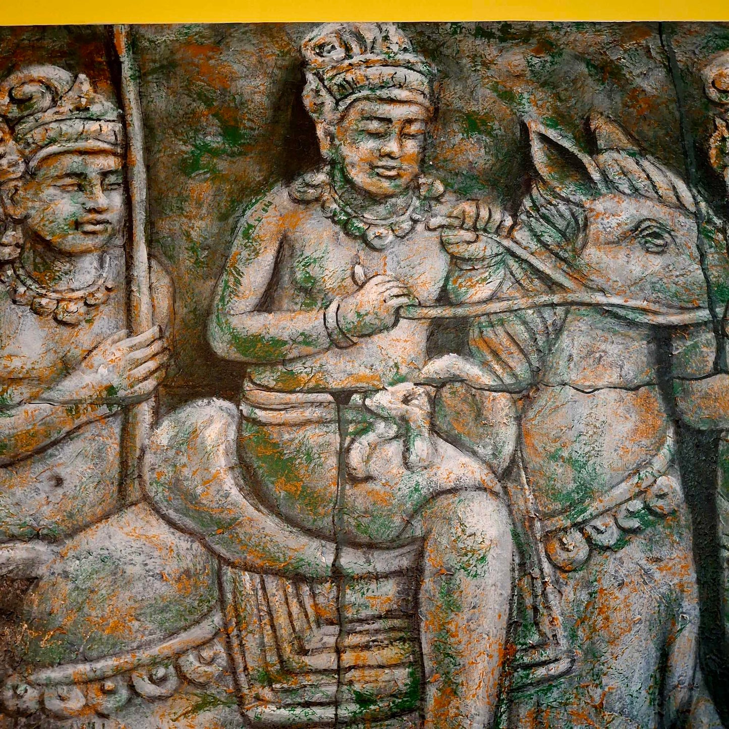 Quadro etnico acrilico su tela Angkor wat