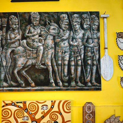 Quadro etnico acrilico su tela Angkor wat