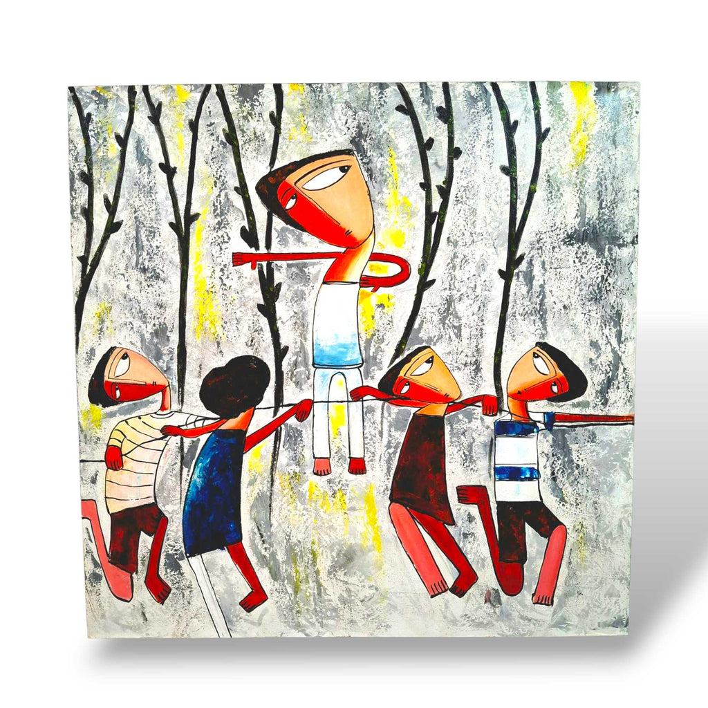 Quadro etnico acrilico su tela cubismo contemporaneo - ETNICBAY