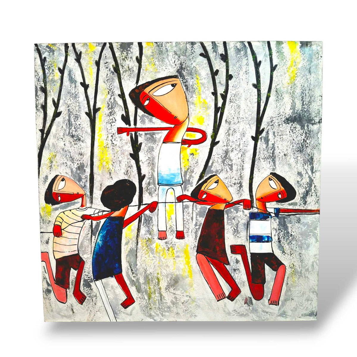 Quadro etnico acrilico su tela cubismo contemporaneo - ETNICBAY