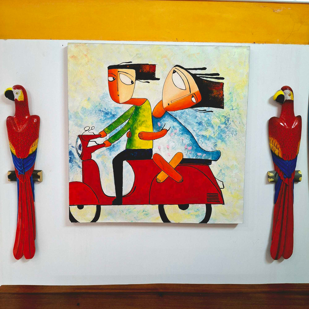 Quadro etnico acrilico su tela dipinto cubismo