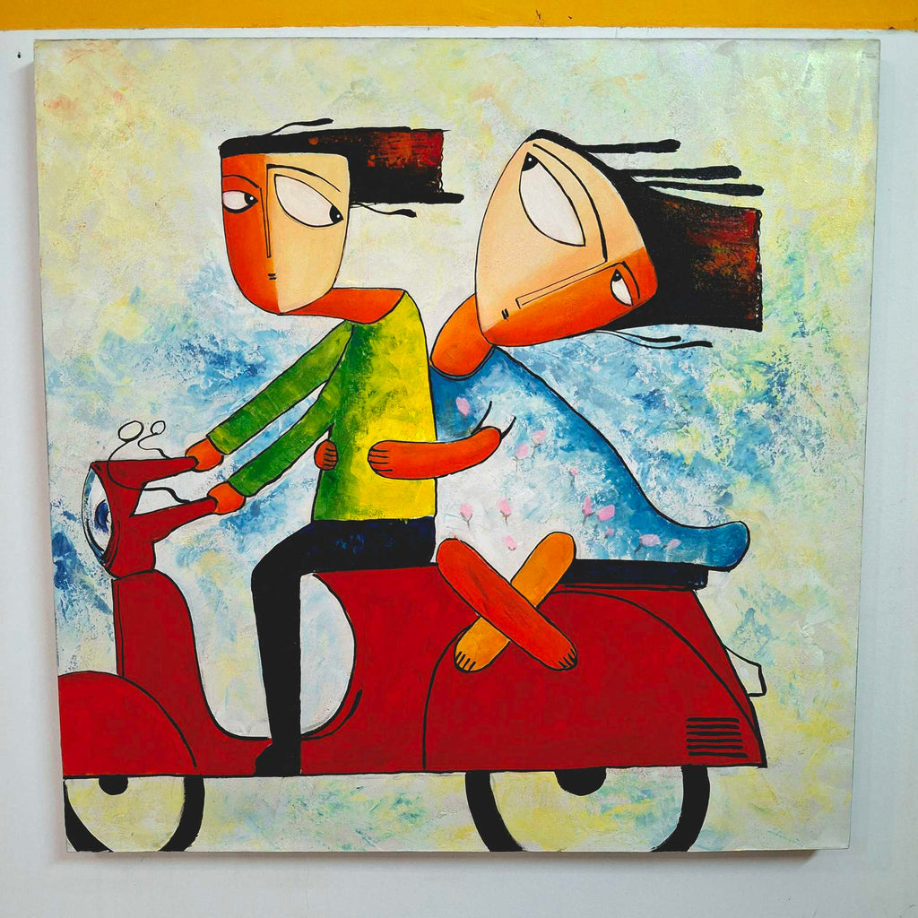 Quadro etnico acrilico su tela dipinto cubismo