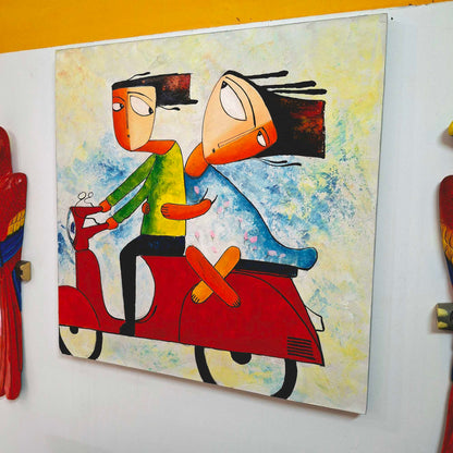 Quadro etnico acrilico su tela cubismo impressionismo contemporaneo