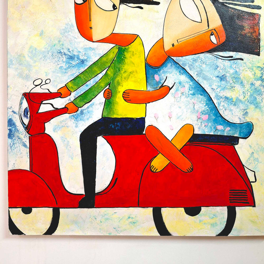 Quadro etnico acrilico su tela dipinto cubismo