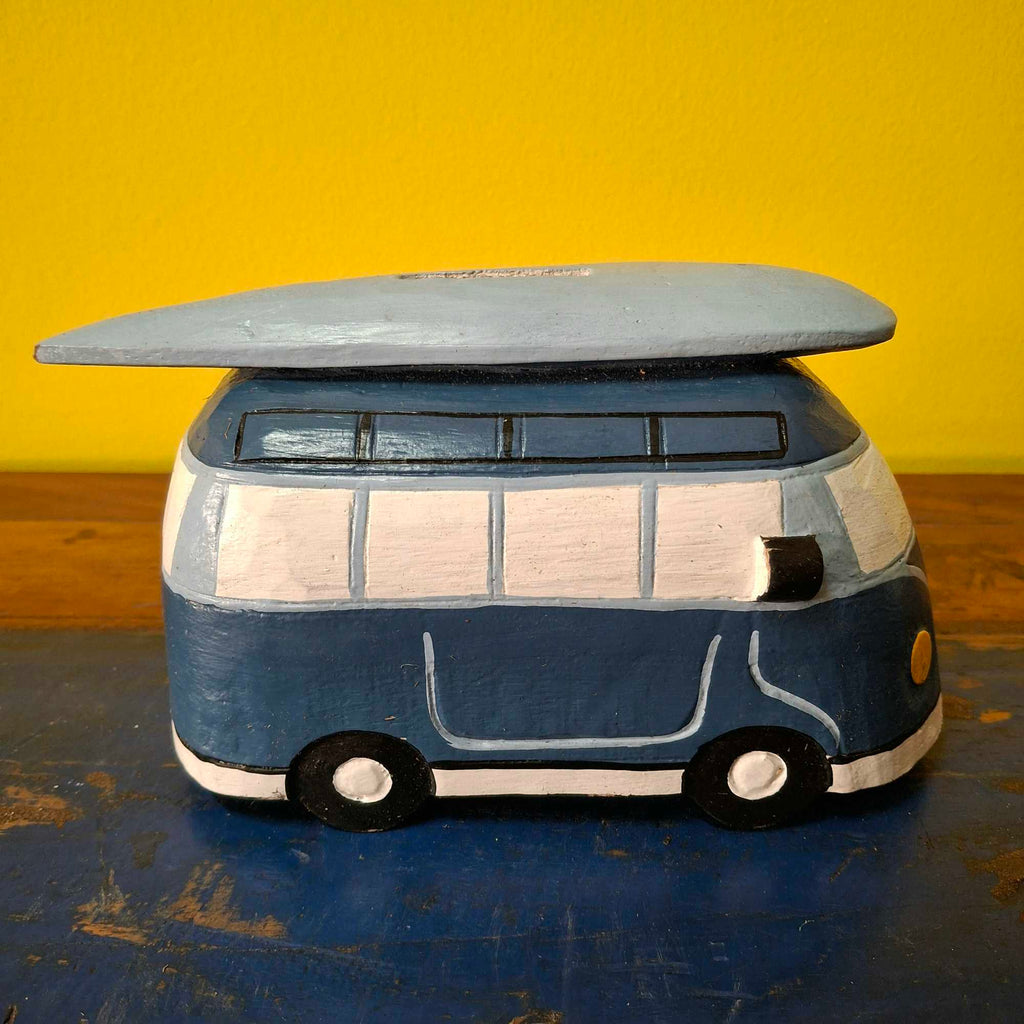 Salvadanaio Furgone Hippie In Legno Idea Regalo
