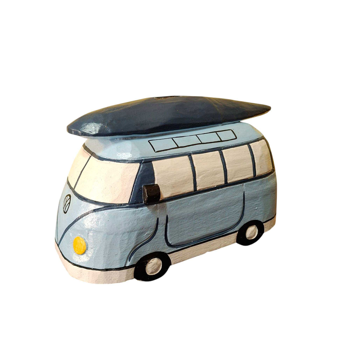 Salvadanaio Furgone Hippie In Legno Soprammobile