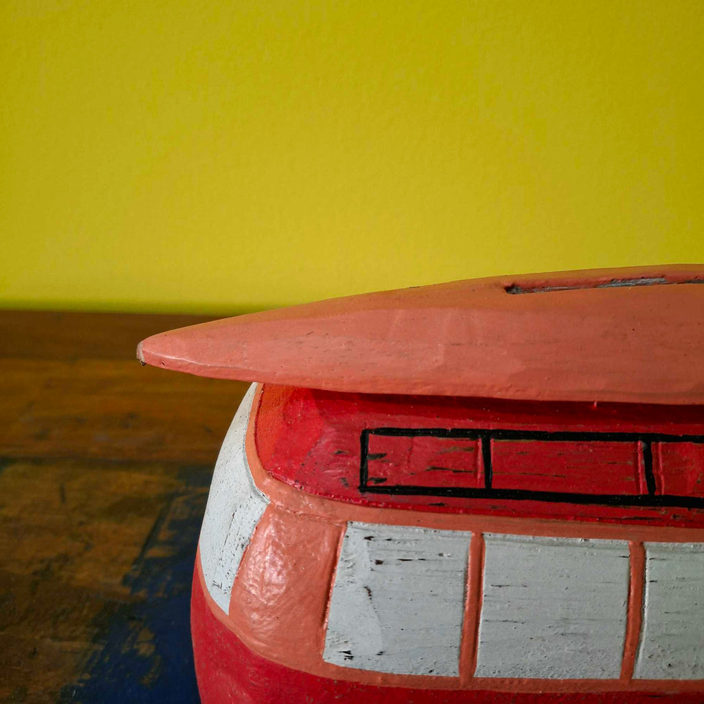 Furgone Hippie In Legno Salvadanaio Soprammobile