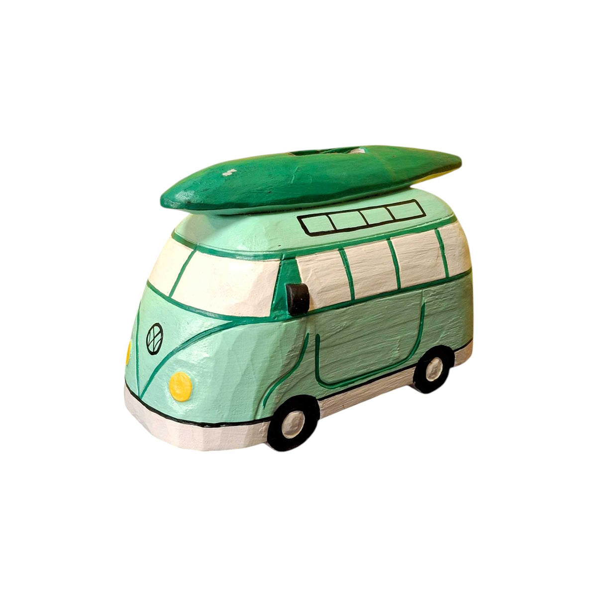 Furgone Hippie Salvadanaio In Legno Soprammobile