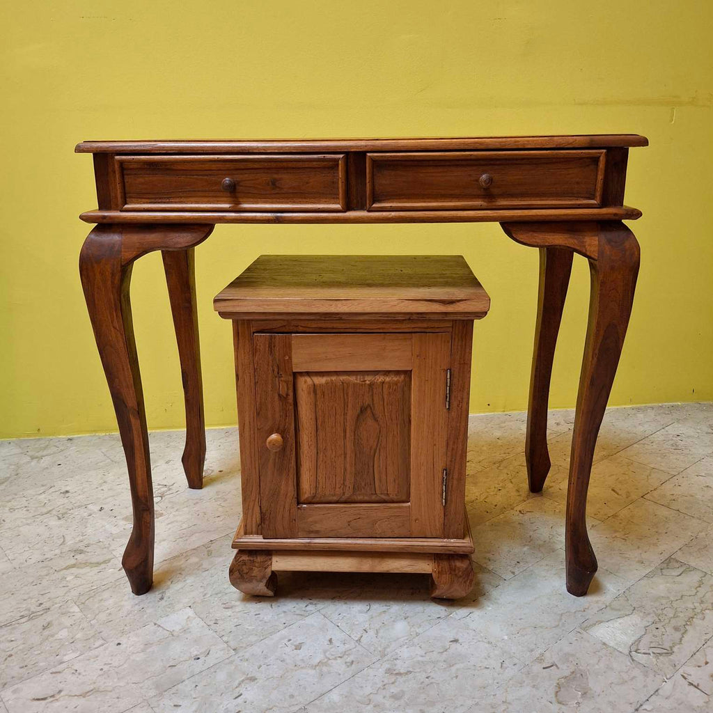 Scrivania legno teak scrittoio mobile consolle