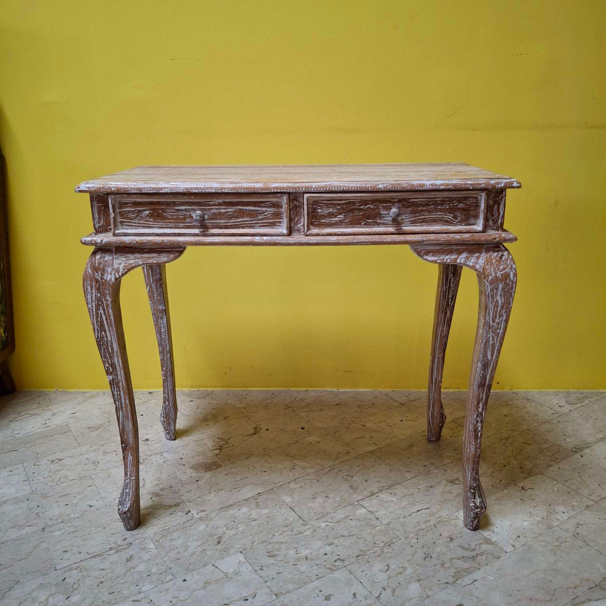 Scrivania etnica scrittoio legno teak consolle