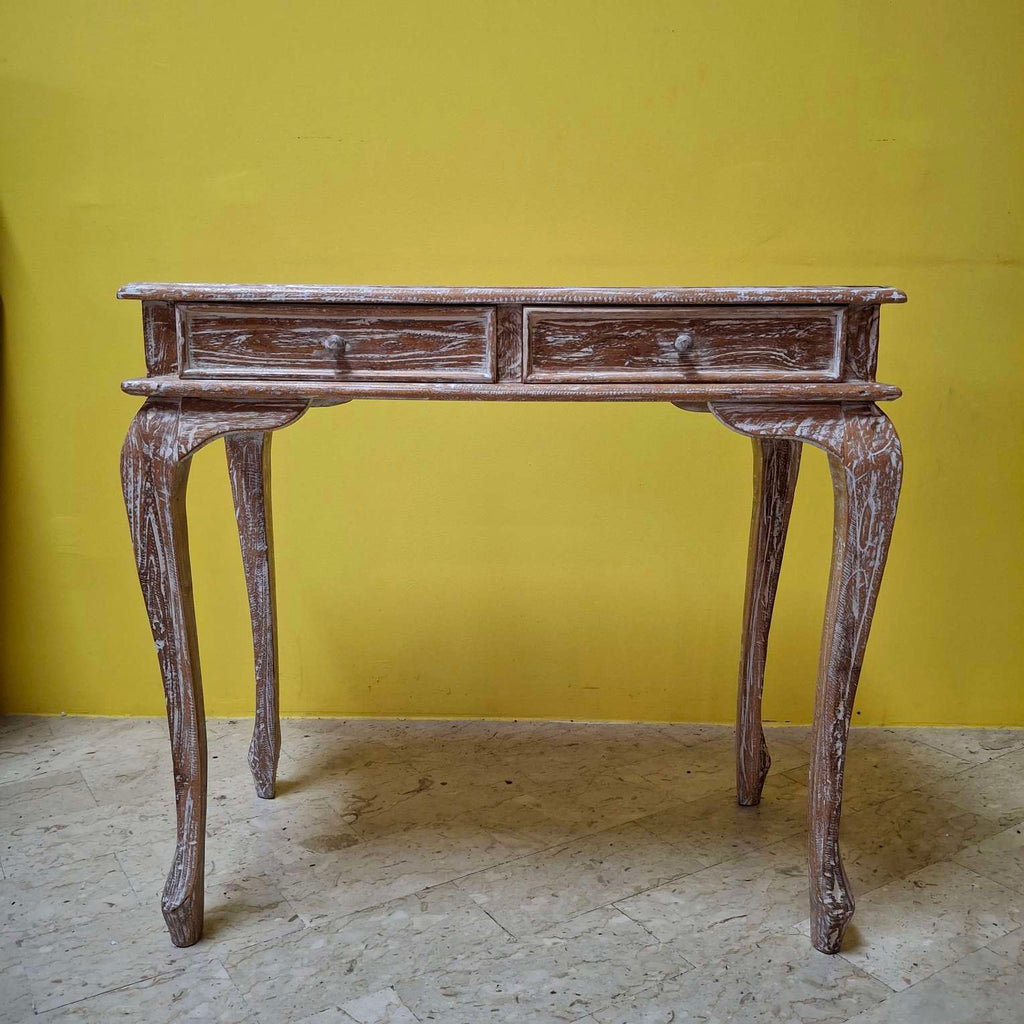 Scrivania etnica scrittoio legno teak consolle