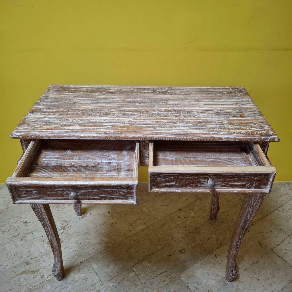 Scrivania etnica scrittoio legno teak consolle