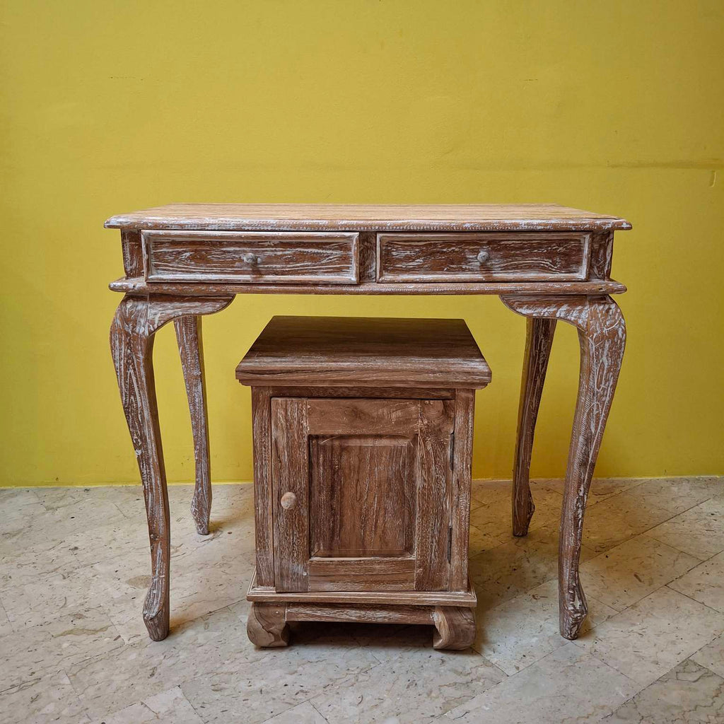 Scrivania etnica scrittoio legno teak consolle