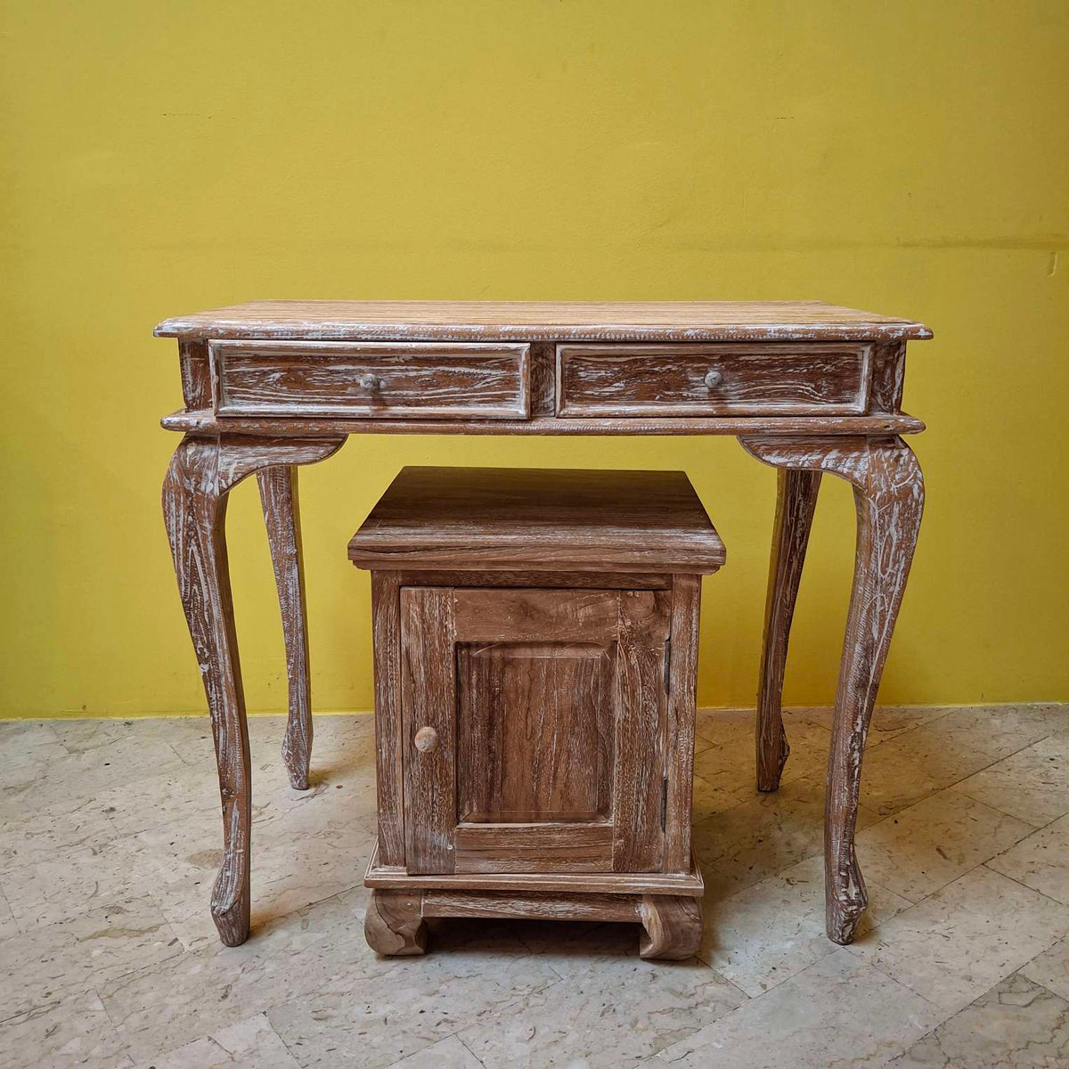 Scrivania etnica scrittoio legno teak consolle