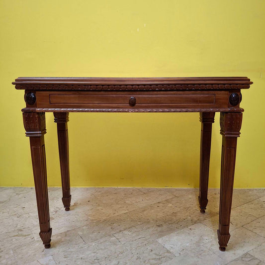 Scrivania etnica teak mobile ingresso artigianale