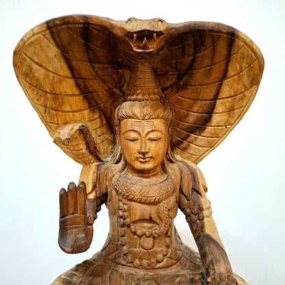 Scultura Shiva meditazione sacra cobra reale