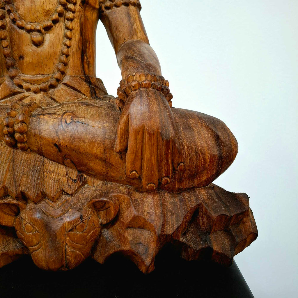 Shiva-Skulptur, heilige Holzstatuette für die Meditation