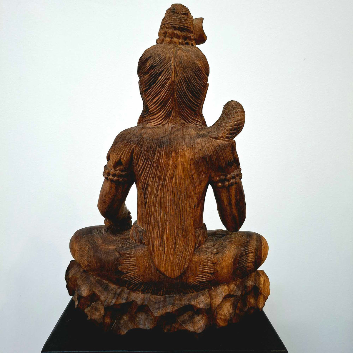 Scultura Shiva statuetta legno sacra meditazione