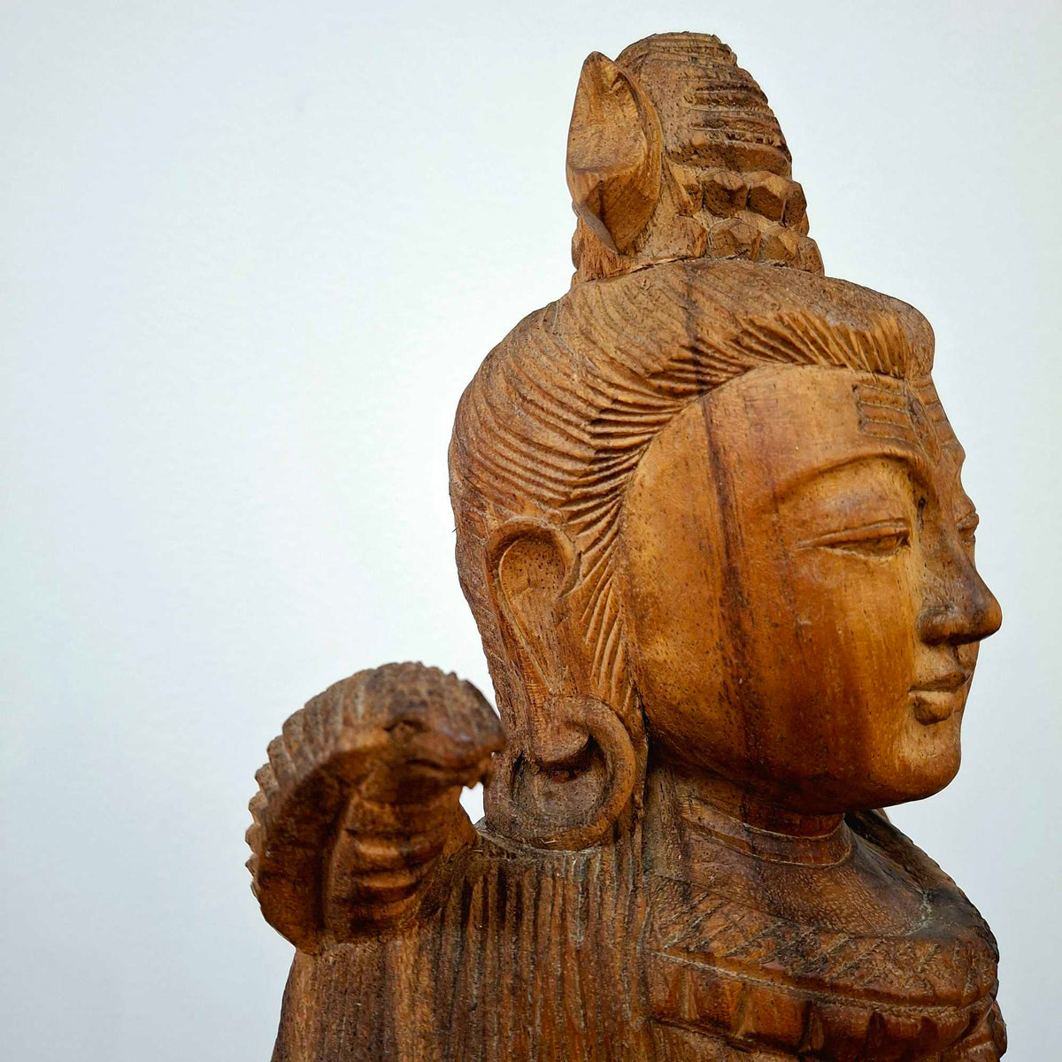 Shiva-Skulptur, heilige Holzstatuette für die Meditation
