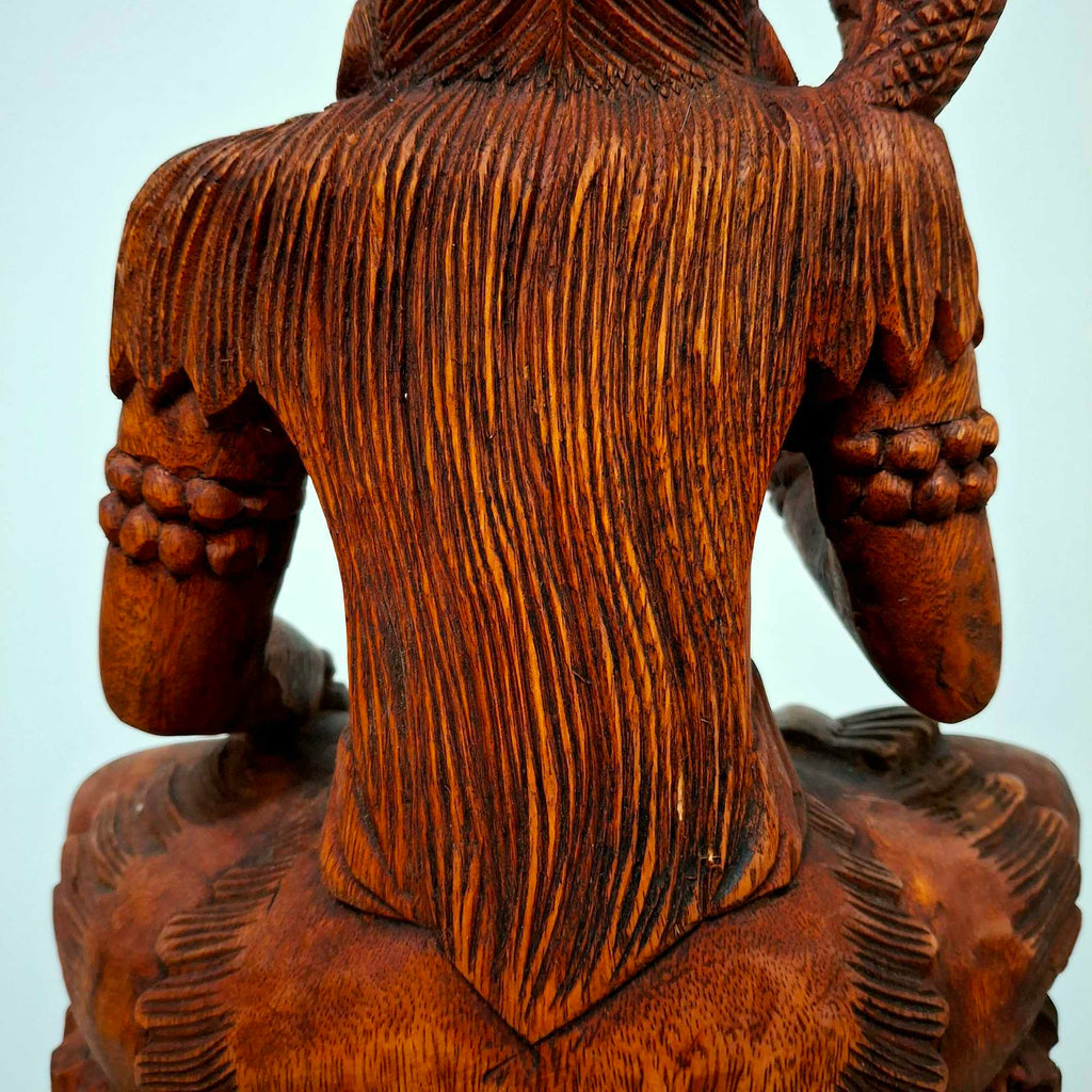 Scultura Shiva statuetta sacra legno meditazione