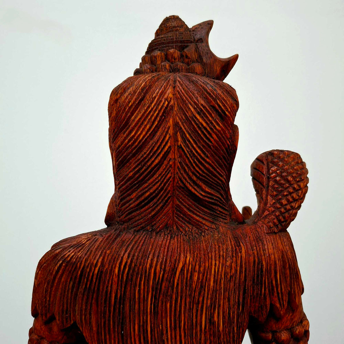 Scultura Shiva statuetta sacra legno meditazione