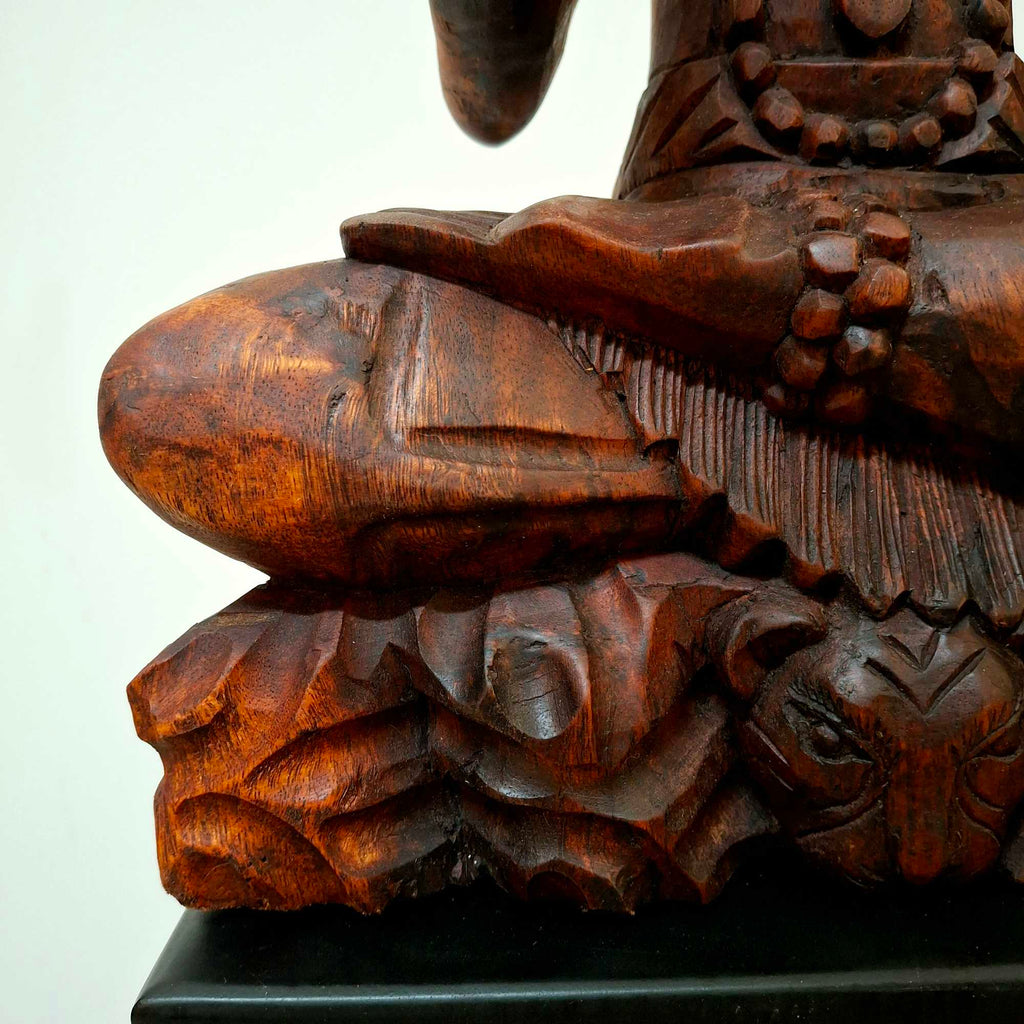 Scultura Shiva statuetta sacra legno meditazione