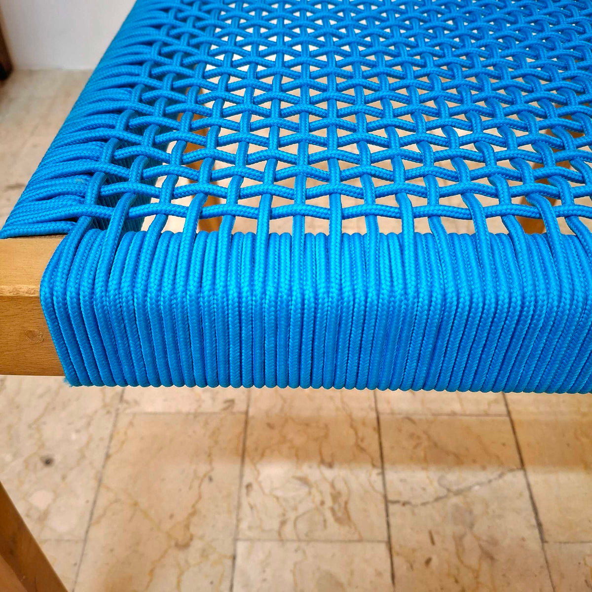 Sedia ergonomica legno teak con corde in treccia - ETNICBAY