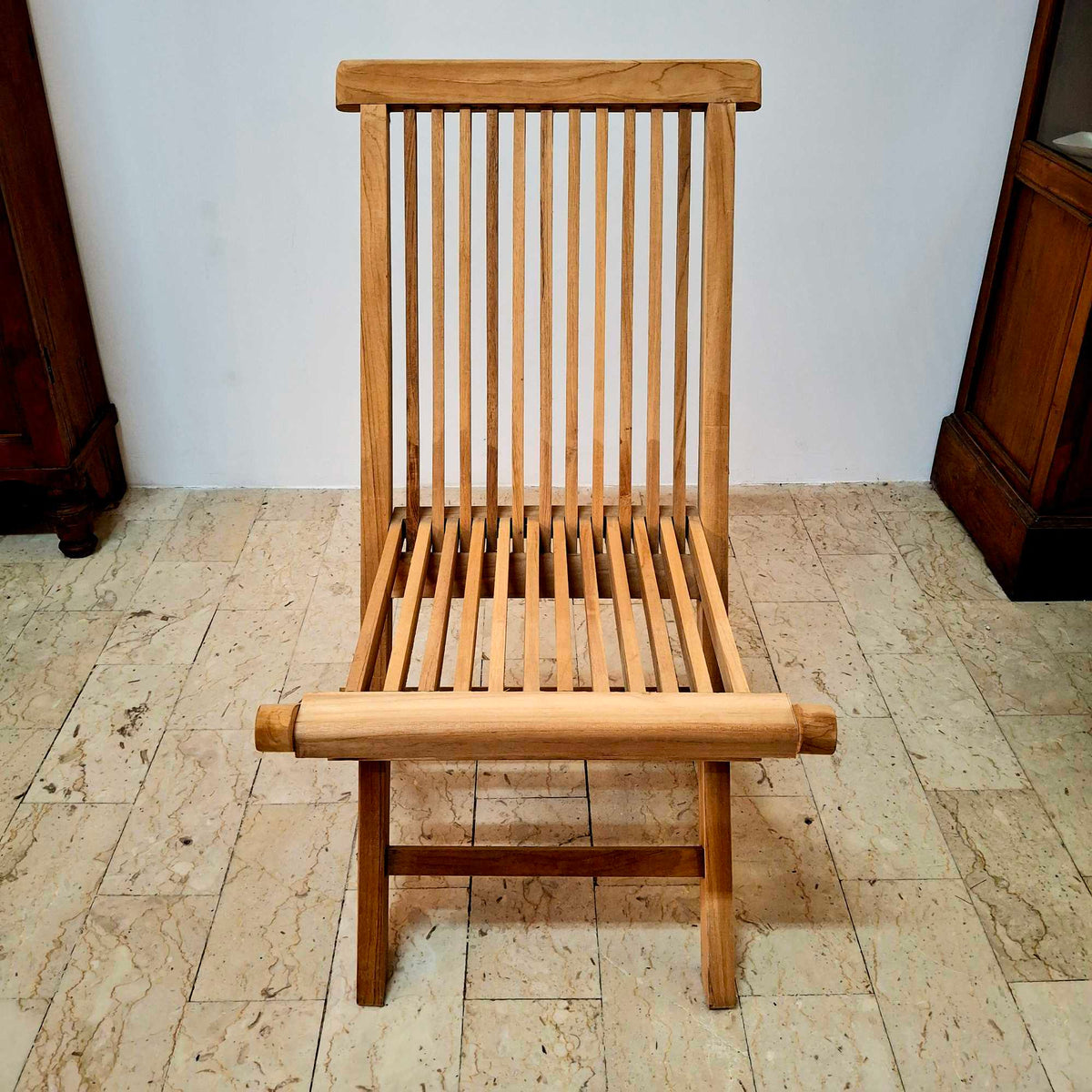 Sedia pieghevole in legno teak grezzo - ETNICBAY