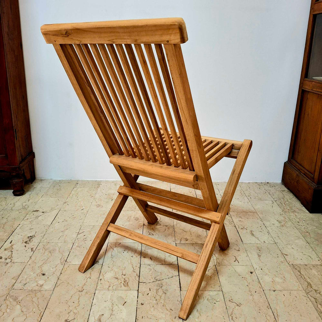 Sedia pieghevole in legno teak grezzo - ETNICBAY