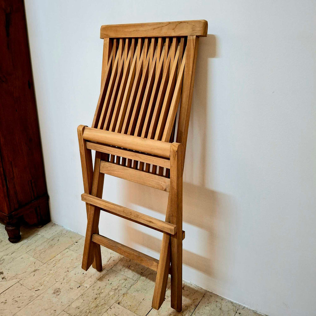 Sedia pieghevole in legno teak grezzo - ETNICBAY