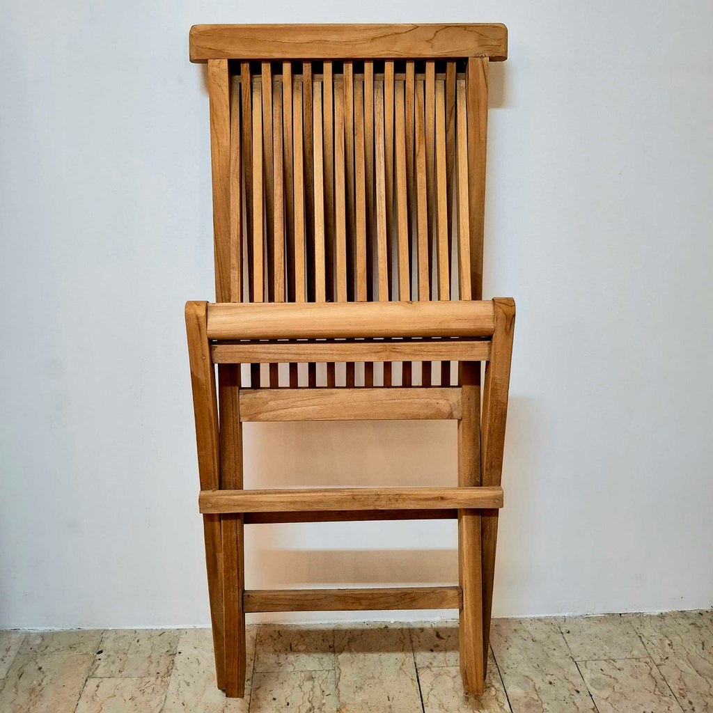 Sedia pieghevole in legno teak grezzo - ETNICBAY