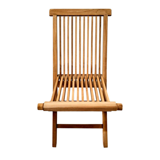 Chaise pliante en bois de teck brut