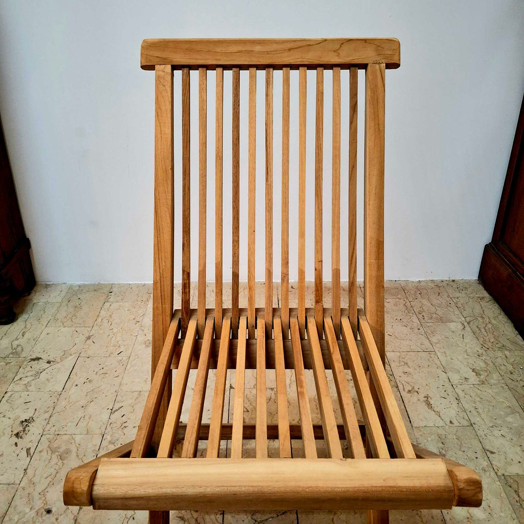 Sedia pieghevole in legno teak grezzo - ETNICBAY