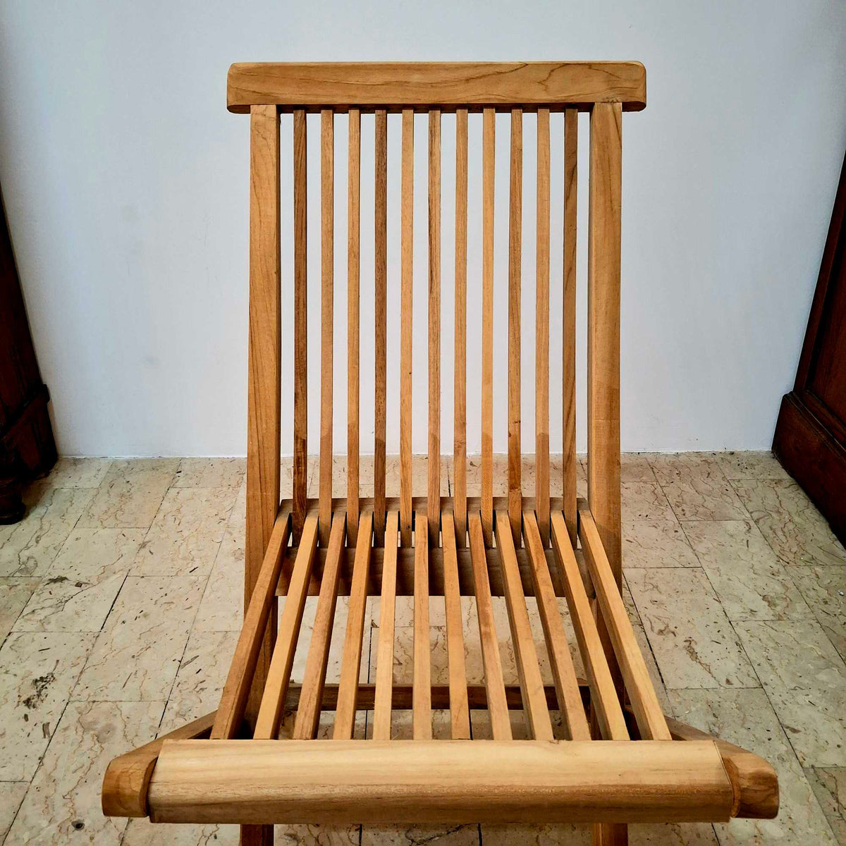 Sedia pieghevole in legno teak grezzo - ETNICBAY