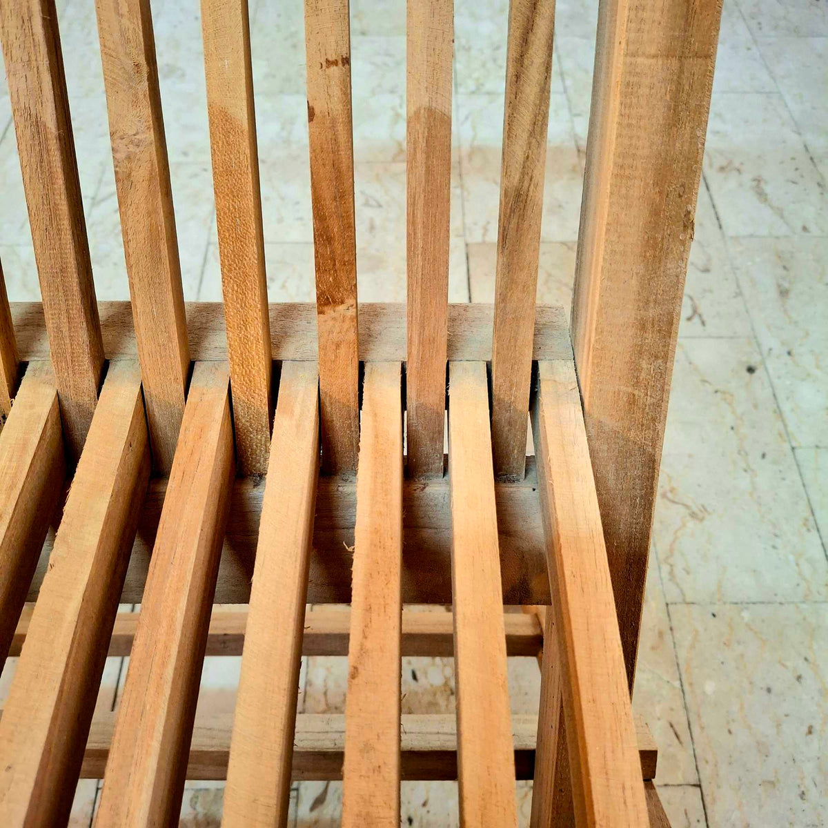Sedia pieghevole in legno teak grezzo - ETNICBAY