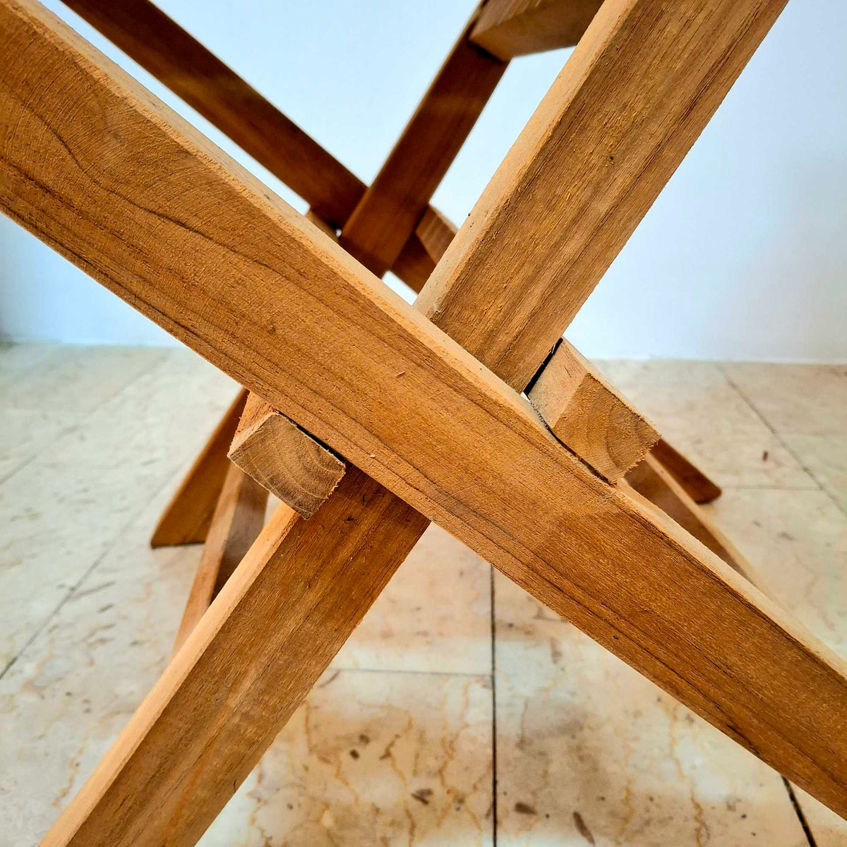 Sedia pieghevole in legno teak grezzo - ETNICBAY