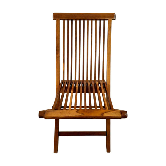 Chaise pliante en bois de teck naturel