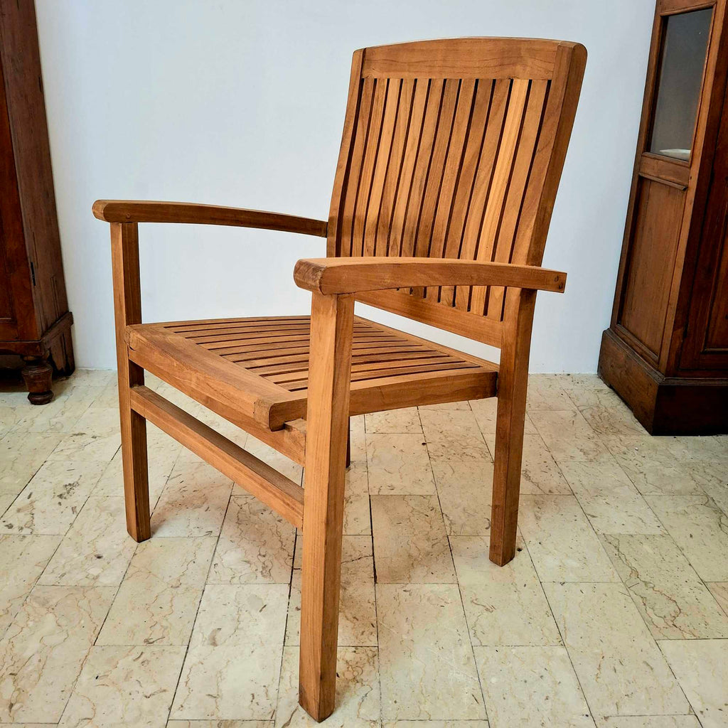 Sedia poltroncina giardino in teak massello - ETNICBAY