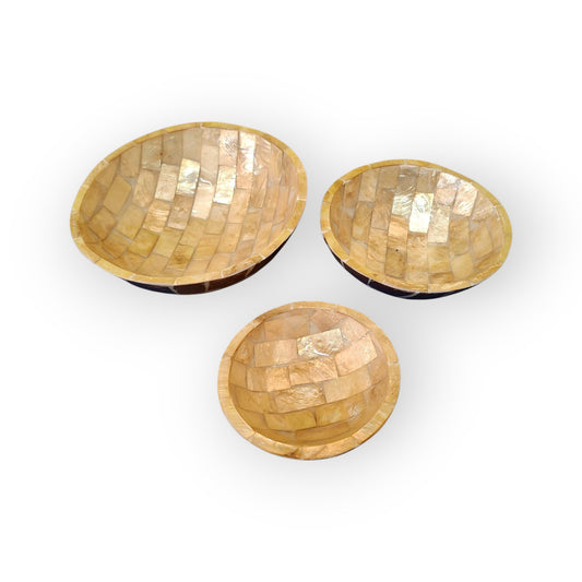 Ensemble de bols en mosaïque de noix de coco et de nacre