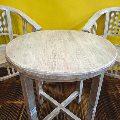 Set tavolino e sedie in legno teak shabby chic