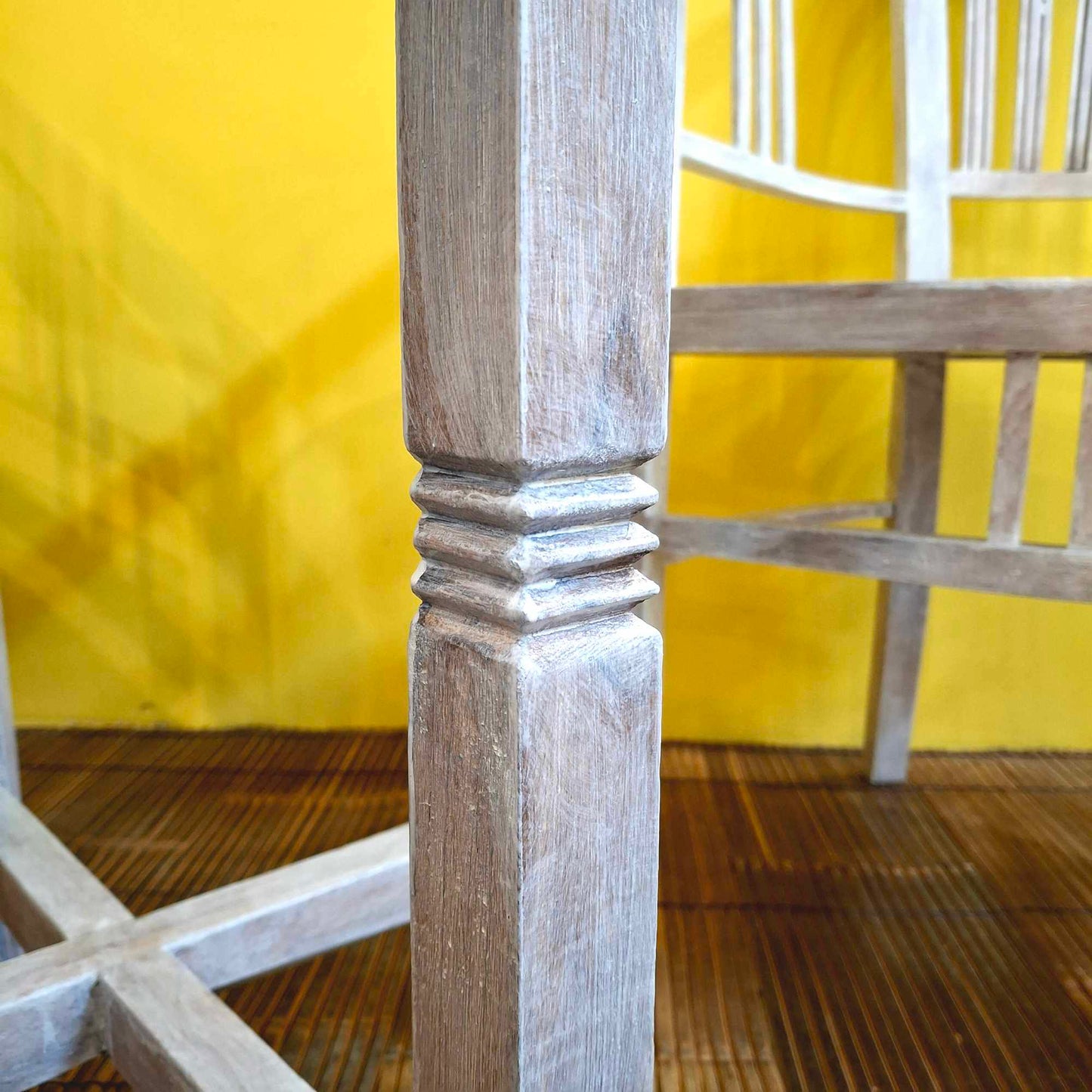 Set tavolino e sedie in legno teak shabby chic