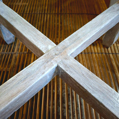 Set tavolino e sedie in legno teak shabby chic