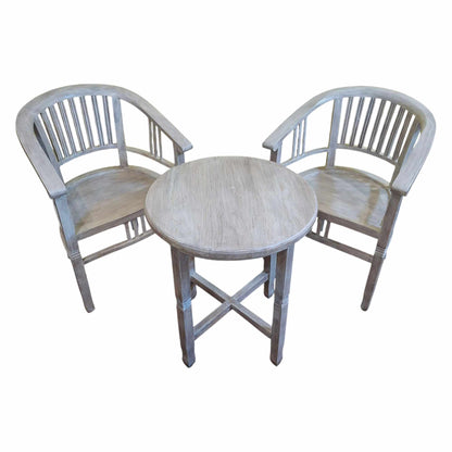 Set tavolino e sedie in legno teak shabby chic