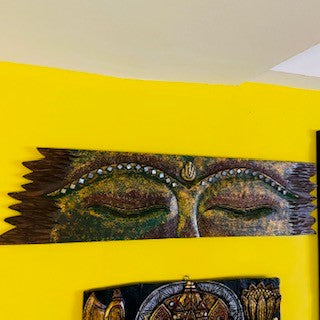 Panneau décoratif ethnique en bois effet Bouddha
