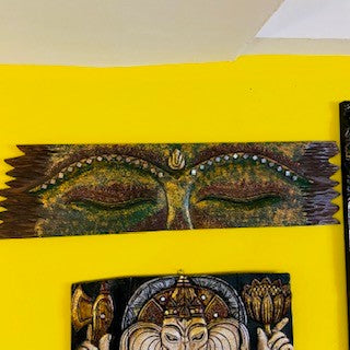 Panneau décoratif ethnique en bois effet Bouddha